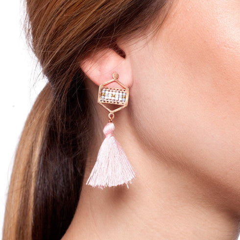 Monterey | 18 Karat Roségold | Boho Fransenohrringe